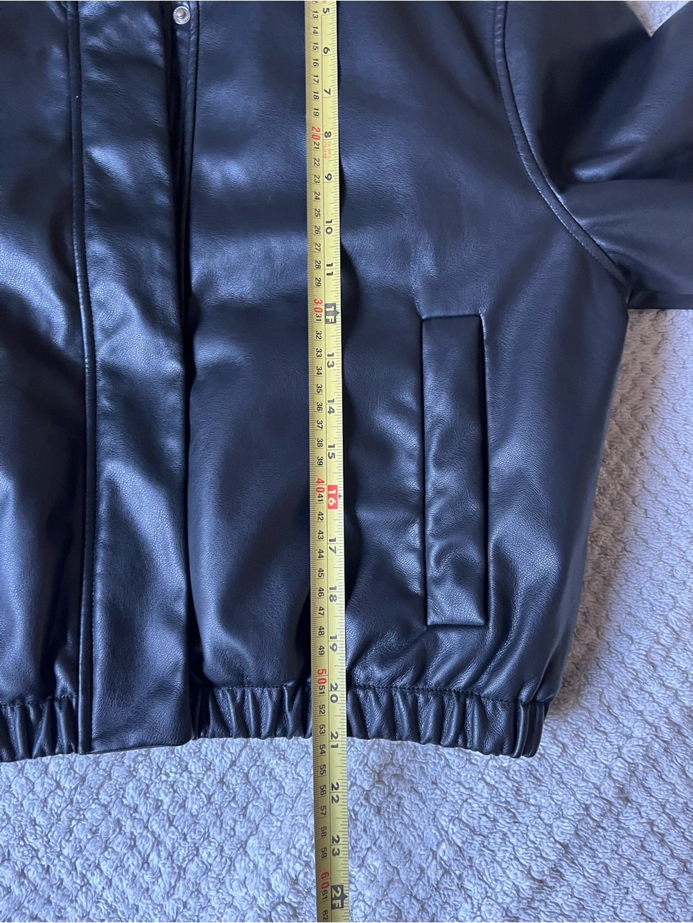 Abercrombie & Fitch Black vegan Leather cropped Bomber Jacket - Picture 14 of 14